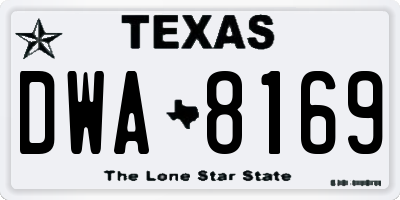 TX license plate DWA8169