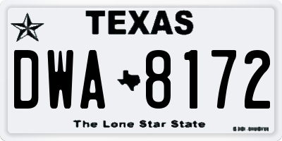 TX license plate DWA8172
