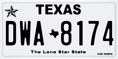 TX license plate DWA8174