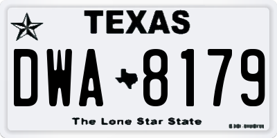 TX license plate DWA8179