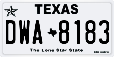 TX license plate DWA8183
