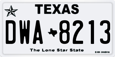 TX license plate DWA8213
