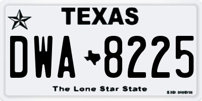 TX license plate DWA8225