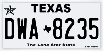 TX license plate DWA8235