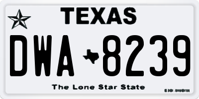 TX license plate DWA8239