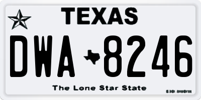 TX license plate DWA8246