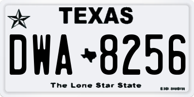 TX license plate DWA8256
