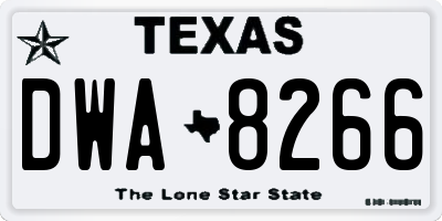 TX license plate DWA8266