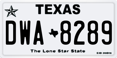 TX license plate DWA8289
