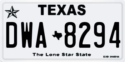 TX license plate DWA8294