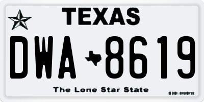 TX license plate DWA8619