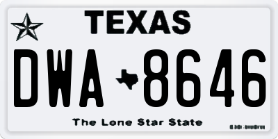 TX license plate DWA8646