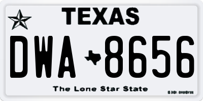 TX license plate DWA8656