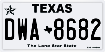 TX license plate DWA8682