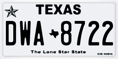 TX license plate DWA8722