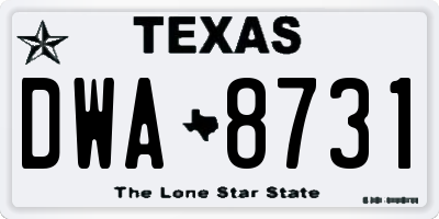 TX license plate DWA8731