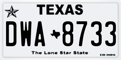 TX license plate DWA8733