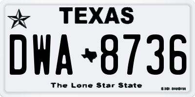 TX license plate DWA8736