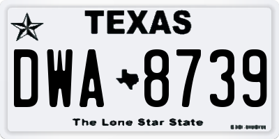 TX license plate DWA8739