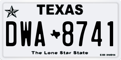 TX license plate DWA8741