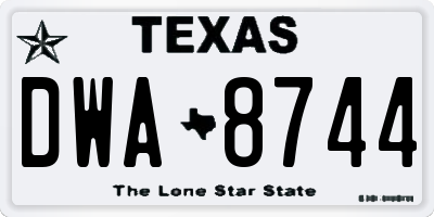 TX license plate DWA8744