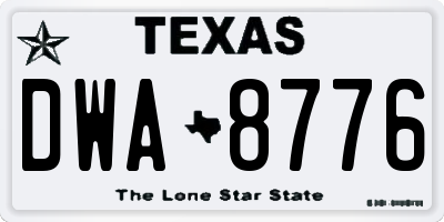 TX license plate DWA8776