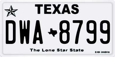 TX license plate DWA8799