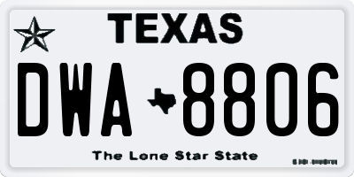 TX license plate DWA8806