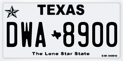 TX license plate DWA8900