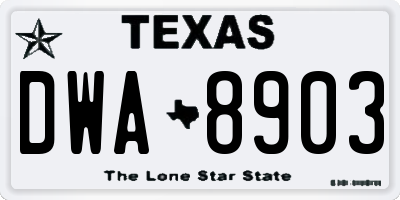 TX license plate DWA8903
