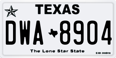 TX license plate DWA8904