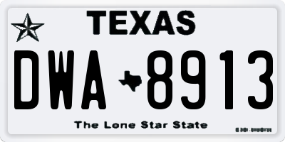 TX license plate DWA8913