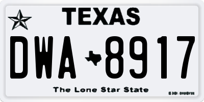 TX license plate DWA8917