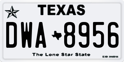 TX license plate DWA8956