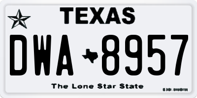 TX license plate DWA8957