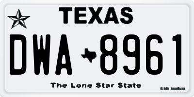TX license plate DWA8961