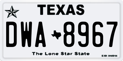TX license plate DWA8967