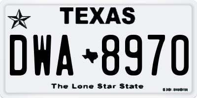 TX license plate DWA8970