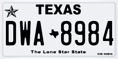 TX license plate DWA8984