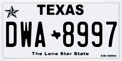 TX license plate DWA8997