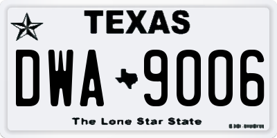 TX license plate DWA9006