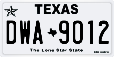 TX license plate DWA9012