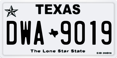 TX license plate DWA9019