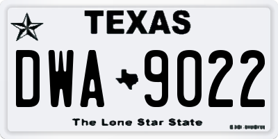 TX license plate DWA9022