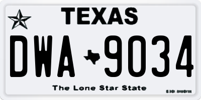 TX license plate DWA9034