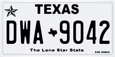 TX license plate DWA9042