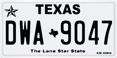 TX license plate DWA9047