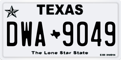 TX license plate DWA9049