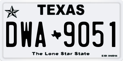 TX license plate DWA9051