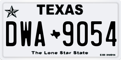 TX license plate DWA9054